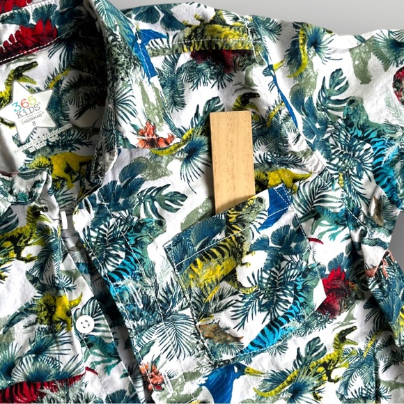 🟢5/$25 365 Kids Dinosaur Button-Down Shirt Garanimals - Picture 8 of 12